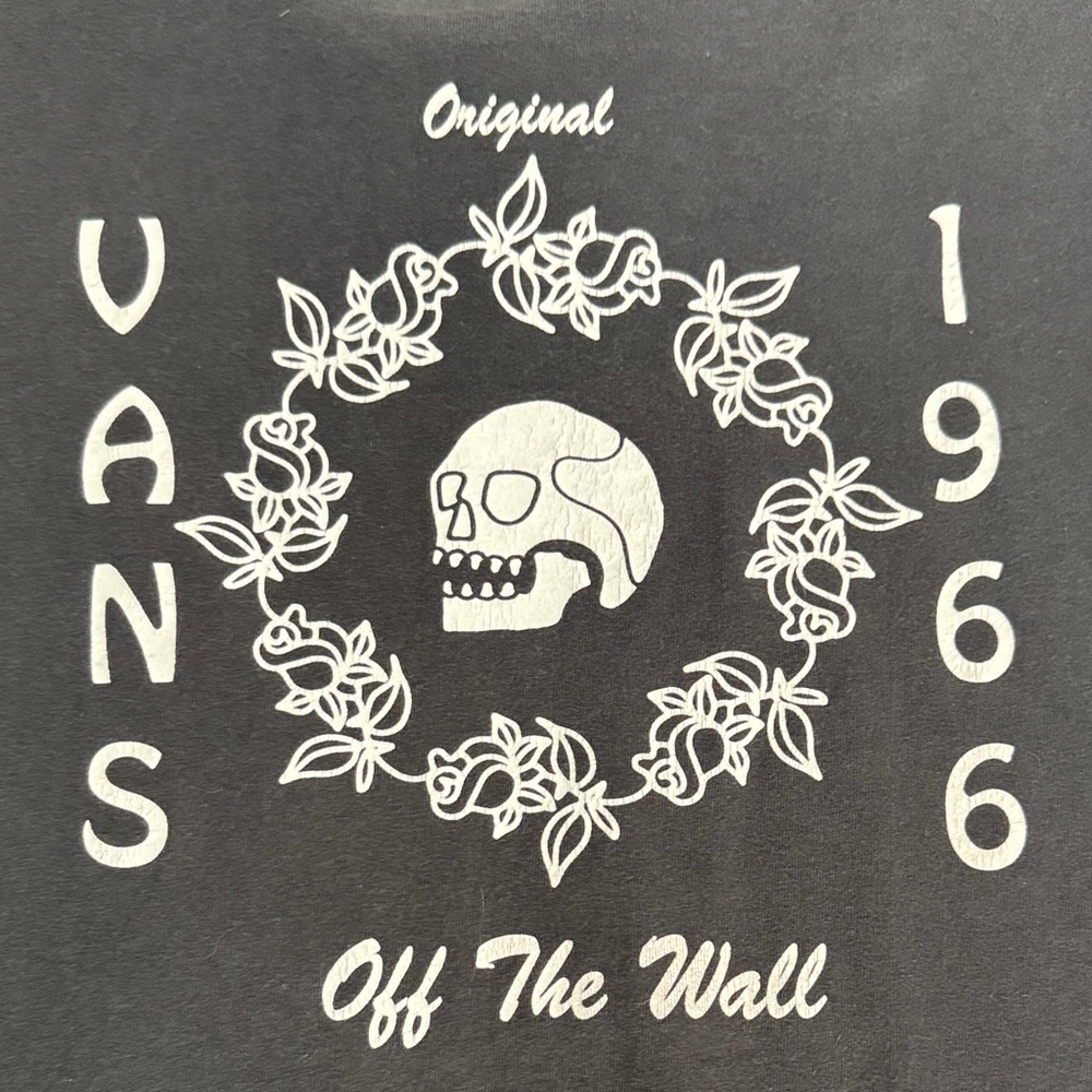 Vans Men’s Charcoal Tee with Small White Skull Chest Graphic - Picture 5 of 6